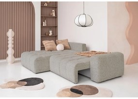 Világosbarna kinyitható tárolóhelyes moduláris sarokkanapé (bal oldali) Lulu – Miuform