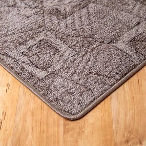 Szegett szőnyeg 100x400 cm – Barna színben kocka mintával