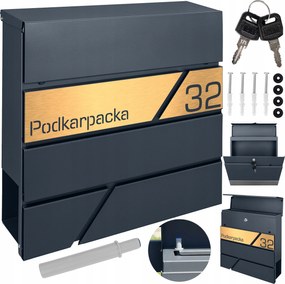 Modern Postaláda Antracit Táblával