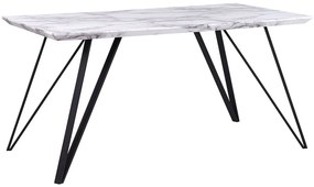 Stílusos Márványhatású Étkezőasztal Fekete Lábakkal 150 x 80 cm MOLDEN Beliani