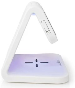 Nedis WCACQ10W1WT - LED RGB Ébresztőóra vezeték nélküli töltővel LED/10W/5V fehér
