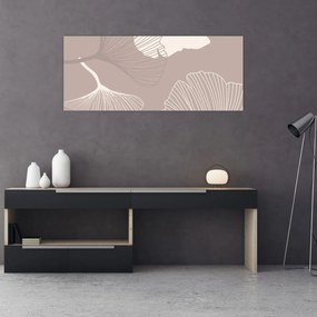 Kép - Bézs színű levelek N⁰1 (120x50 cm)
