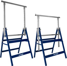DANNY teleszkópos állvány, 2 darabos készlet, max. 200kg, 69x57x81-130cm, ezüst/kék Jurhan