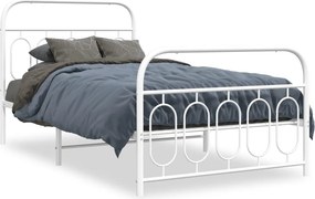 vidaXL fehér fém ágykeret fej- és lábtámlával 107 x 203 cm
