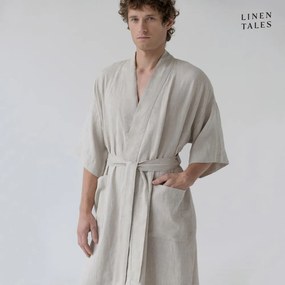Bézs len fürdőköpeny L/XL Summer – Linen Tales