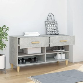 betonszürke szerelt fa cipőszekrény 102x35x55 cm