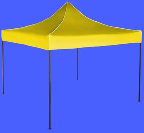Gyorsan összecsukható sátor 3x3 m – acél, Sárga, Oldalfalak nélkül