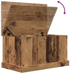 antik fa színű szerelt fa tárolódoboz 70 x 40 x 38 cm