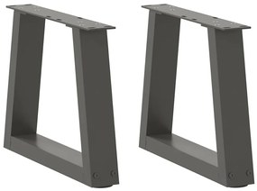 2 db antracitszürke, V-alakú acél dohányzóasztal láb 40 x (30-31,3) cm