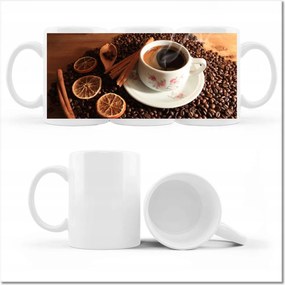 Kávé mintás bögre vanília pálcával