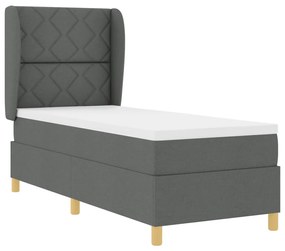 Boxspring Ágy Matracokkal Sötét Szürke 80x200 cm Szövet