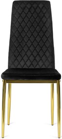 Elegáns Bársony Étkezőszék Fekete/Arany Színben. GAVI