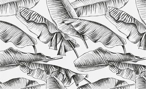 Divatos Flizelin Tapéta Ragasztóval Fali 3D Banán levelek 416x254 Ragasztó