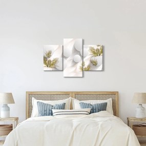 Kép - 3D körök virágokkal (90x60 cm)