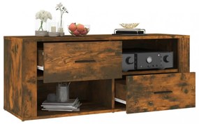 füstös tölgy színű szerelt fa TV-szekrény 100 x 35 x 40 cm