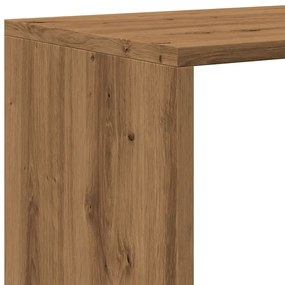 3 szintes kézműves tölgy fa elválasztó könyvespolc 99x29x99 cm