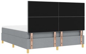 Boxspring ágy matraccal és LED világítással, világosszürke 180x200 cm Szövet
