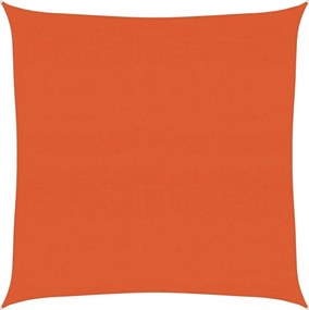 vidaXL narancssárga négyzet alakú HDPE napvitorla 160 g/m² 7x7 m