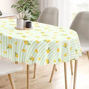 Goldea ovális teflonos terítő - citromok zöld csíkos alapon 120 x 200 cm