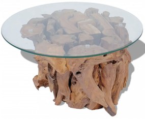 tömör tíkfa uszadék dohányzóasztal 60 cm
