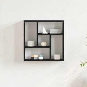 fekete tölgy színű szerelt fa fali polc 45x16x45 cm