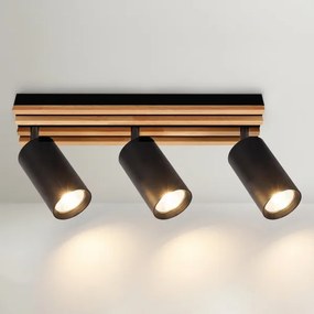 Brilagi - SELE WOOD ACOUSTIC spotlámpa 3xGU10/30W/230V fekete/fa