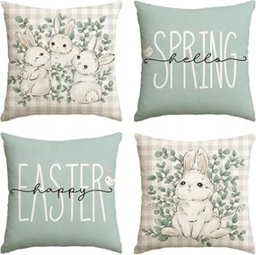 Húsvéti párnahuzat 45 x 45 cm tavaszi motívum 4 db-os szett Nyuszi