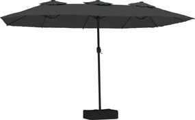 vidaXL antracitszürke dupla tetős LED-es napernyő 449x265 cm