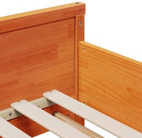 Ágykeret matracmal Viaszbarna 80 x 200 cm Tömör fenyőfa