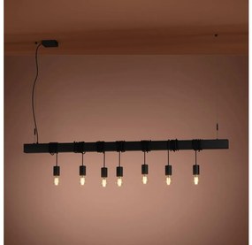 Eglo 39938 - Csillár zsinóron TOWNSHEND-B 7xE27/40W/230V fekete