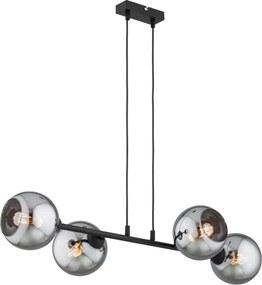 Brilagi - Kábeles csillár DIOR 4xE27/60W/230V fekete/füstszürke