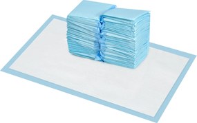 PawHut Kutya Párnák 100 db-os Csomag 45x60 cm Pet Képző Párnák 6-Lépcsős Tervezés Gyorsan Száradó Szivárgásmentes Felülettel Kék | Aosom