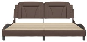 barna ágykeret Viana LED-ekkel matrac nélkül 180 x 200 cm