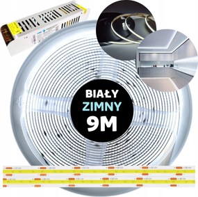 Cob Led szalag folyamatos vonal neon tápegységgel hideg fehér 12V 9M