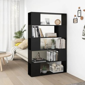 fekete szerelt fa térelválasztó könyvszekrény 100 x 24 x 155 cm