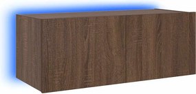 vidaXL barna tölgyszínű fali TV-szekrény LED-del 80x35x31 cm