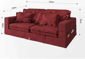 Piros kanapé 236 cm Nora – Ropez