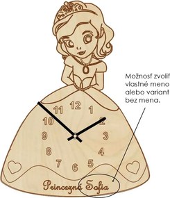 Fából készült gyermekóra - Hercegnő névvel | SENTOP PR0440