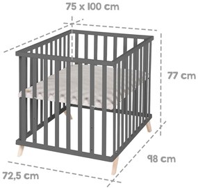 Sötétszürke bükkfa járóka 75x100 cm Lil Planet – Roba