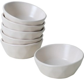 Facetta kőagyag tálkészlet 6 db, 12 cm, krém színű