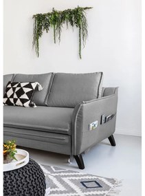 Charming Charlie sötétszürke kinyitható sarokkanapé, bal oldali - Miuform