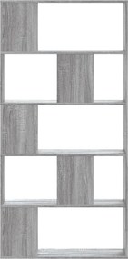 vidaXL 5 szintes szürke sonoma színű fa könyvespolc 80,5x23,5x162,5 cm