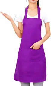 Konyhai Kötény Lila, Zsebekkel Állítható Praktikus A Főzéshez