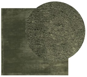 HUARTE erdőzöld rövid szálú puha és mosható szőnyeg 240x240 cm