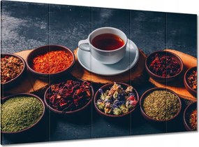 Vászonkép 100x70 Tea szett mix tea kolo
