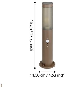 Eglo 900986 - Kültéri érzékelős lámpa HELSINKI 1xE27/15W/230V 45 cm IP44