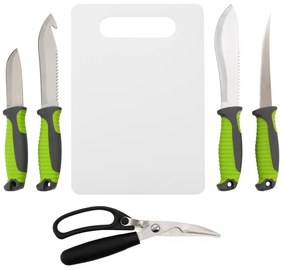 Grillező eszközök rozsdamentes acélból, tokkal 6 db