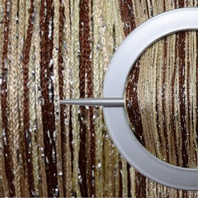 Függöny Spagetti 100 x 200 Átszőtt Ezüst Cérna Zsinór 610B