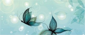Kép - kék pillangók (120x50 cm)