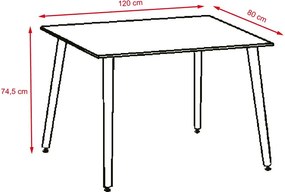 Catini TABERG Étkezőgarnitúra 4x szék + asztal, fehér